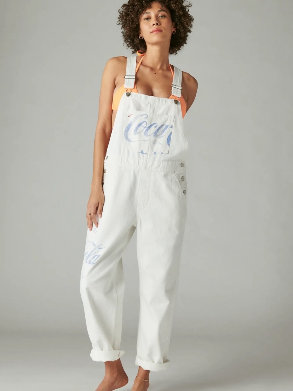 Lucky Brand x Coca-Cola White Overalls NWT Size L